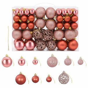 vidaXL Boules de No&euml;l 100 pcs rose et ros&eacute; 3 / 4 / 6 cm