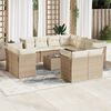 vidaXL Salon de jardin avec coussins 12 pcs beige r&eacute;sine tress&eacute;e