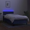 vidaXL Sommier &agrave; lattes de lit avec matelas et LED Bleu 80x200cm Tissu