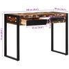 vidaXL Bureau multicolore 100x50x75 cm bois massif de r&eacute;cup&eacute;ration