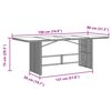 vidaXL Table de jardin avec dessus en verre marron résine tressée