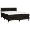 vidaXL Sommier &agrave; lattes de lit avec matelas LED Noir 140x200 cm Tissu