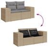 vidaXL Salon de jardin avec coussins 6 pcs beige r&eacute;sine tress&eacute;e