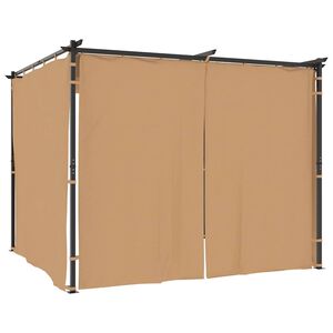 vidaXL Tonnelle avec rideaux 3x3 m Taupe Acier