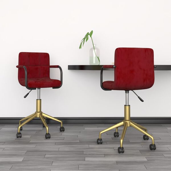 vidaXL Chaises pivotantes &agrave; manger lot de 2 bordeaux velours