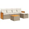 vidaXL Salon de jardin avec coussins 6 pcs beige r&eacute;sine tress&eacute;e