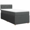vidaXL Sommier &agrave; lattes de lit avec matelas Gris fonc&eacute; 90x200 cm Tissu