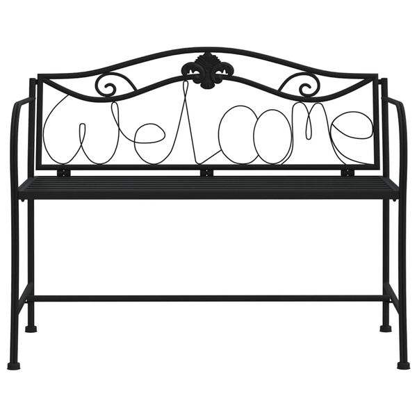 vidaXL Banc de jardin 2 places 104 cm Noir Acier