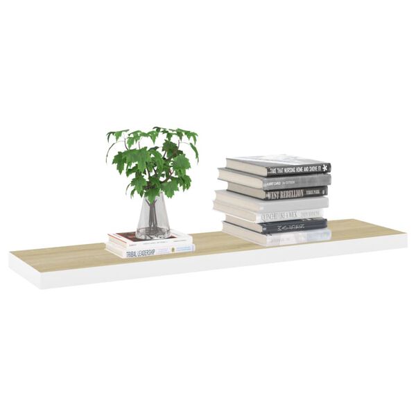vidaXL Étagères flottantes 2 pcs Chêne et blanc 90x23,5x3,8 cm MDF