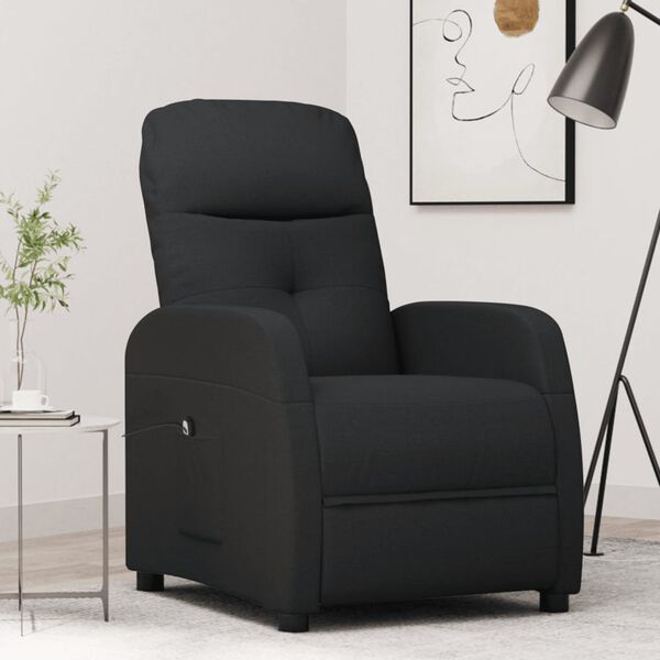 vidaXL Fauteuil inclinable &eacute;lectrique Noir Tissu