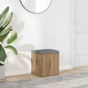 vidaXL Banc de rangement ch&ecirc;ne artisanal 42x42x45 cm bois d'ing&eacute;nierie
