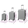 vidaXL Valise 3 pcs Argent&eacute; 50 x 31 x 78 cm Plastic ABS