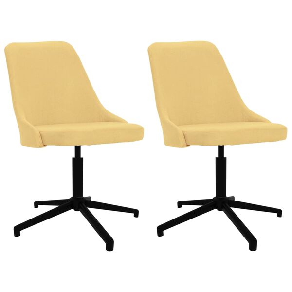 vidaXL Chaises pivotantes &agrave; manger lot de 2 jaune tissu