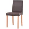 vidaXL Table et chaises 7 pcs Cuir synth&eacute;tique Ch&ecirc;ne Marron