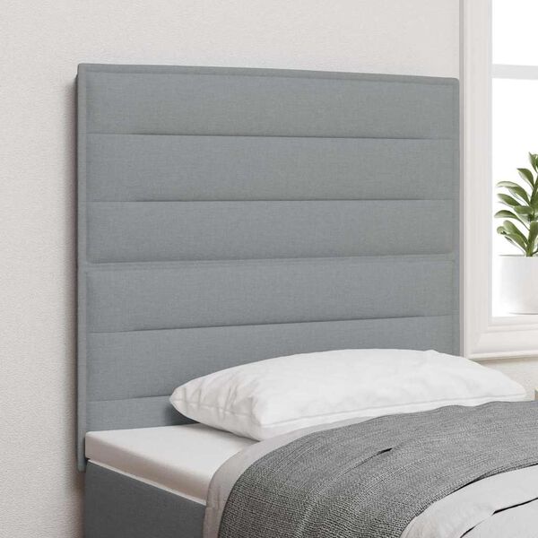 vidaXL T&ecirc;te de lit LED avec t&ecirc;te de lit Gris clair 80 cm Polyester