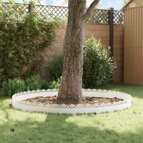 vidaXL Bordures de pelouse 10 pcs Blanc 103 x 0,05 x 22 cm Acier