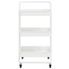 vidaXL Chariot de cuisine 3 niveaux Blanc 42x35x85 cm Fer et ABS