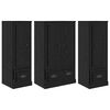 vidaXL Haut Armoire 3 pc Ch&ecirc;ne noir 132 x 35,5 x 103,5 cm