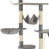 vidaXL Arbre &agrave; chat avec griffoirs en sisal 230-250 cm Gris