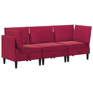 vidaXL Ensemble de meubles pour le salon 3 pc Bordeaux Velours