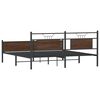 vidaXL Cadre de lit en m&eacute;tal sans matelas ch&ecirc;ne marron 160x200 cm
