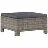 vidaXL Repose-pieds de jardin avec coussin en polyrotin gris
