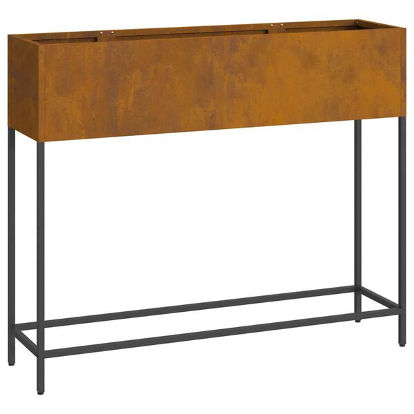 vidaXL Bac de jardin sur&eacute;lev&eacute; Rouill&eacute; 100 x 26 x 82 cm Acier