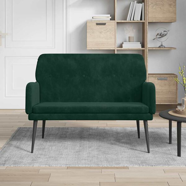 vidaXL Banc Vert fonc&eacute; 108x79x79 cm Velours