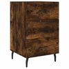 vidaXL Table de chevet ch&ecirc;ne fum&eacute; 40x40x66 cm bois d'ing&eacute;nierie