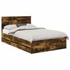 vidaXL Cadre de lit Ch&ecirc;ne fum&eacute; 135 x 190 cm Bois Ing&eacute;nierie