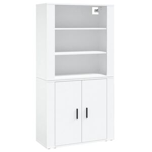 vidaXL Buffet haut Blanc Bois d'ing&eacute;nierie