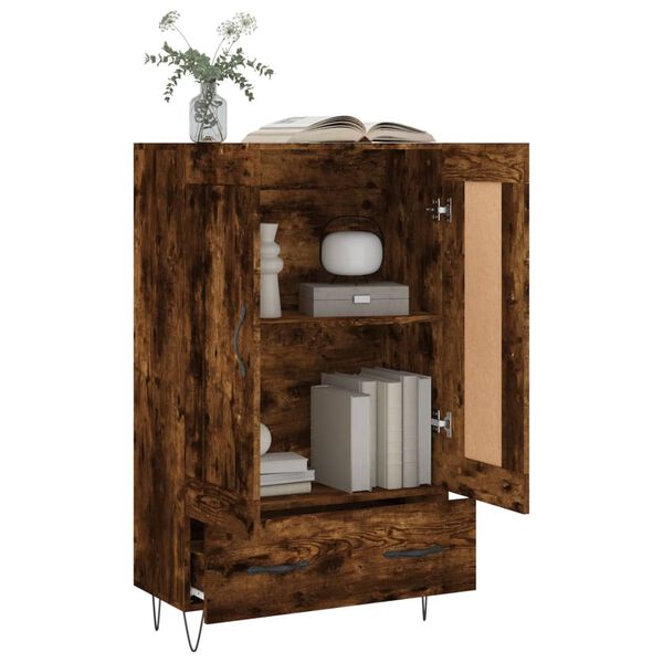 vidaXL Buffet haut ch&ecirc;ne fum&eacute; 69,5x31x115 cm bois d'ing&eacute;nierie