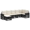 vidaXL Ensemble de canap&eacute; de jardin 7 pc Noir et blanc cr&egrave;me polyrotin