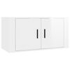 vidaXL Ensemble de meubles TV 2 pcs blanc brillant bois d'ing&eacute;nierie