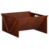 vidaXL Foyer de chemin&eacute;e Rouill&eacute; 40 x 40 x 20 cm Acier patin&eacute;