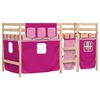 vidaXL Lit mezzanine enfants avec rideaux sans matelas rose 90x190 cm