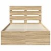 vidaXL Cadre de lit Ch&ecirc;ne Sonoma 135 x 190 cm Bois de pin massif