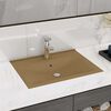 vidaXL Lavabo avec trou de robinet Cr&egrave;me mat 60x46 cm C&eacute;ramique