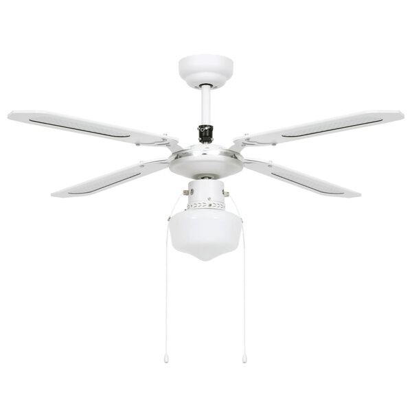vidaXL Ventilateur de plafond avec lampe 106 cm Blanc