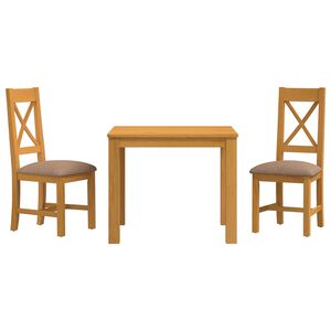 vidaXL Ensemble de salle &agrave; manger 3 pc Gris Bois de ch&ecirc;ne massif