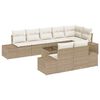 vidaXL Ensemble de canapé de jardin Beige et crème Poly rotin