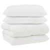 vidaXL Couette avec Oreillers 3 pc Blanc Microfibre et Plumes D'oie