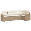 vidaXL Salon de jardin avec coussins 5 pcs beige r&eacute;sine tress&eacute;e