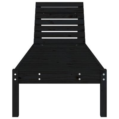 vidaXL Chaise longue noir 199,5x60x74 cm bois massif de pin
