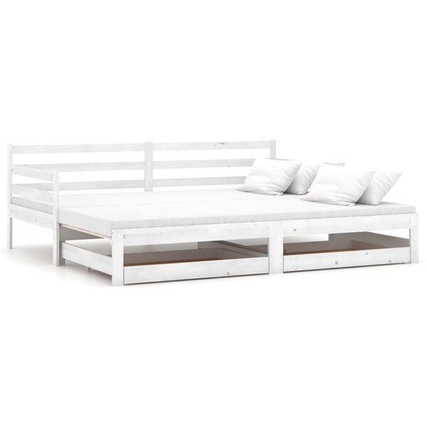 vidaXL Lit coulissant sans matelas 2x(90x200) cm blanc