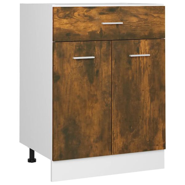vidaXL Armoire à tiroirs "Lyon" Chêne fumé 60 x 46 x 81,5 cm Bois d'ingénierie
