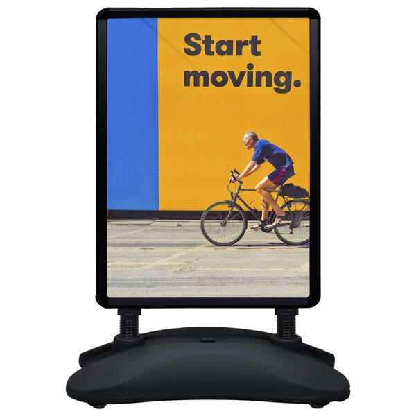 vidaXL Support d'affiche A1 &agrave; base d'eau Noir Alliage d'aluminium