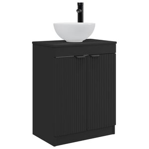 vidaXL Meuble de salle de bain avec &eacute;vier Noir 54 x 35 x 83 cm
