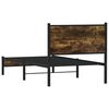 vidaXL Cadre de lit en métal sans matelas chêne fumé 90x190 cm