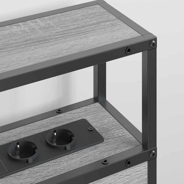 vidaXL T&ecirc;te de lit de rangement Sonoma gris 140 cm Bois d'ing&eacute;nierie